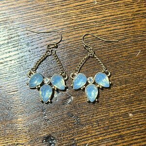 Rhinestone and Gold Chandelier Vintage Style Earrings